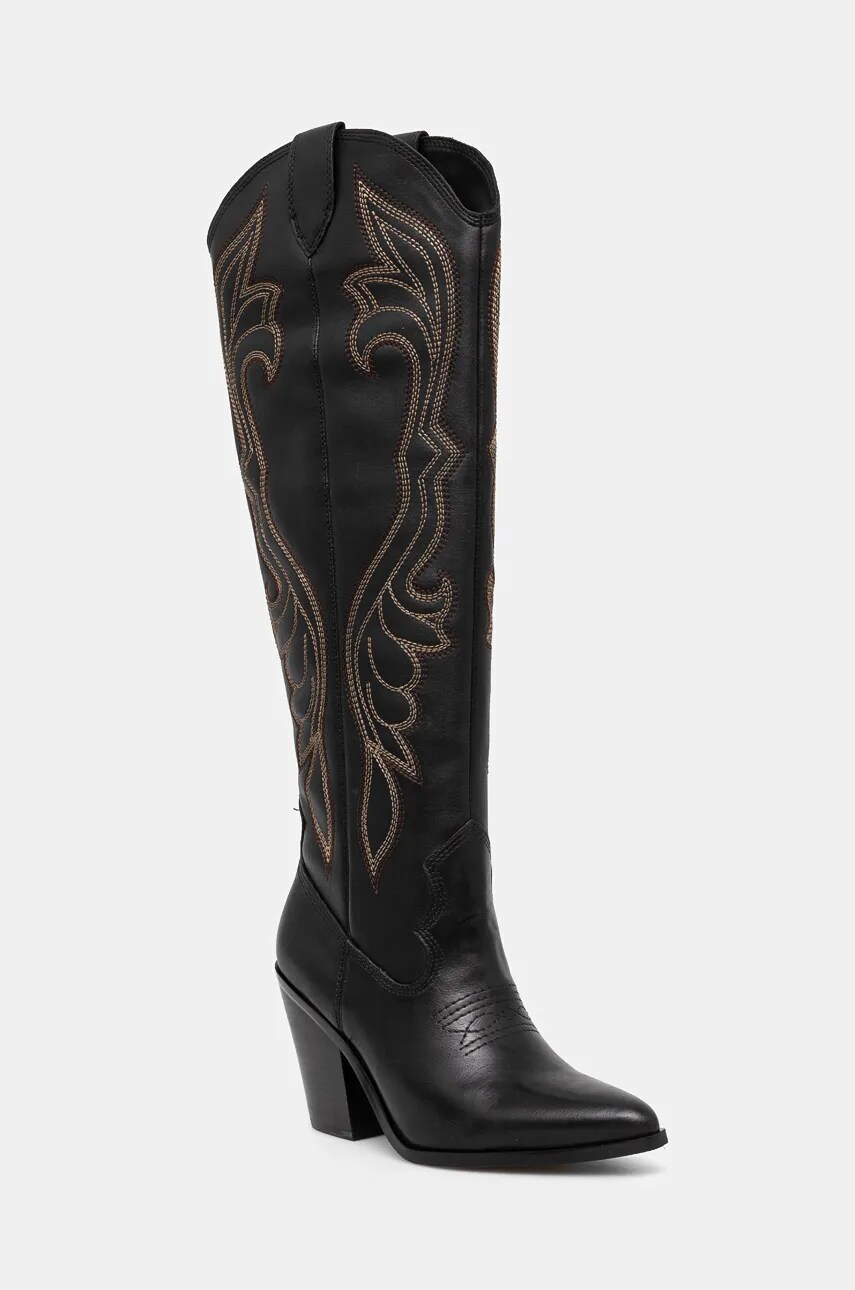 Aldo cizme de piele ALAMO femei, culoarea negru, cu toc drept, 13773250 ALAMO