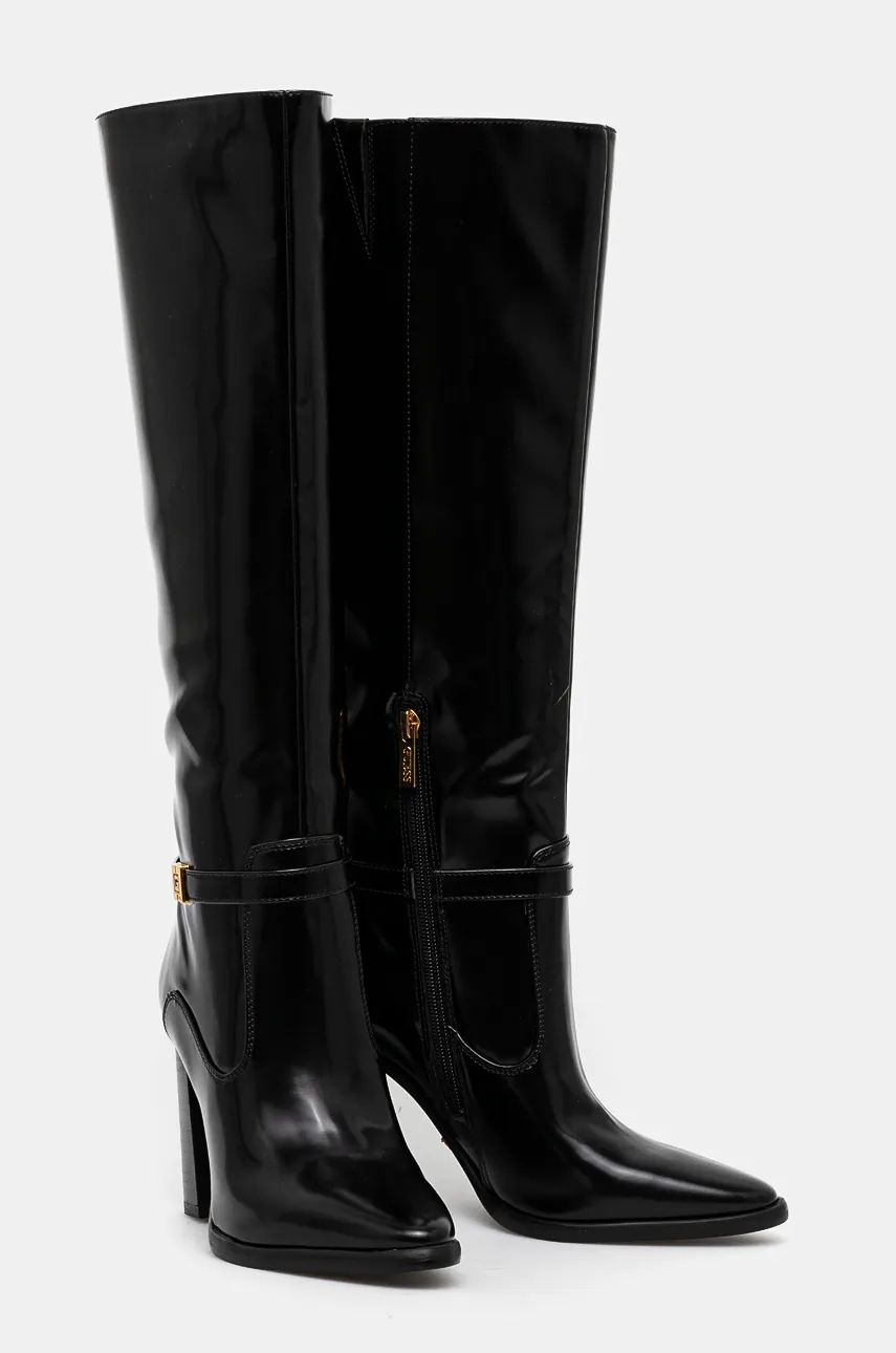 Чоботи Guess LENDY2 жіночі колір чорний каблук блок FLFLDY ELE11 