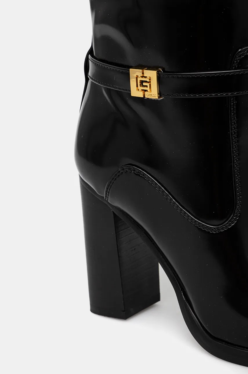Чоботи Guess LENDY2 жіночі колір чорний каблук блок FLFLDY ELE11 