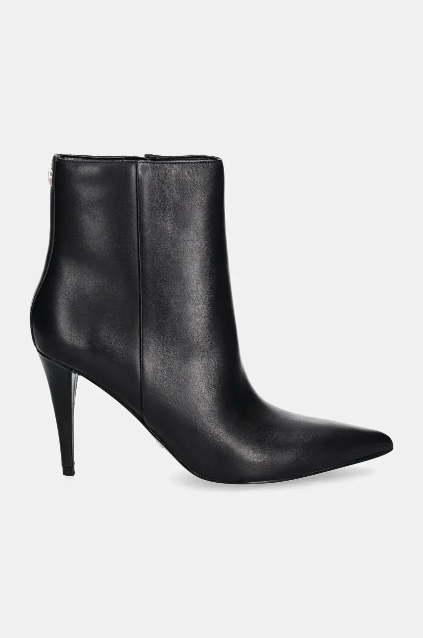 Кожаные полусапожки Guess SLINKS женские цвет чёрный на шпильке FLFSLI LEA10 Кожаные полусапожки Guess SLINKS женские цвет чёрный на шпильке FLFSLI LEA10