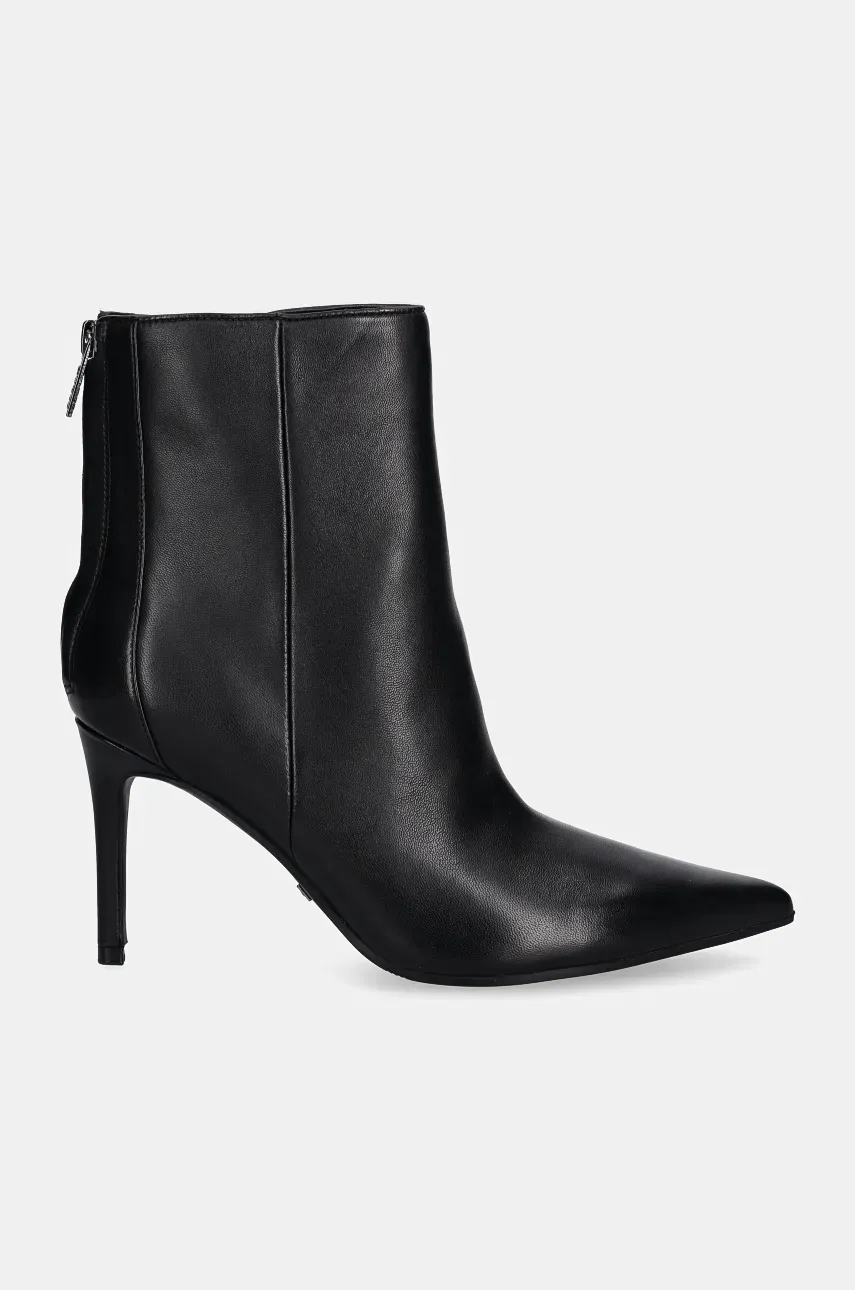 Кожаные полусапожки Guess FEYLY женские цвет чёрный на шпильке FLDFEY LEA10 Кожаные полусапожки Guess FEYLY женские цвет чёрный на шпильке FLDFEY LEA10