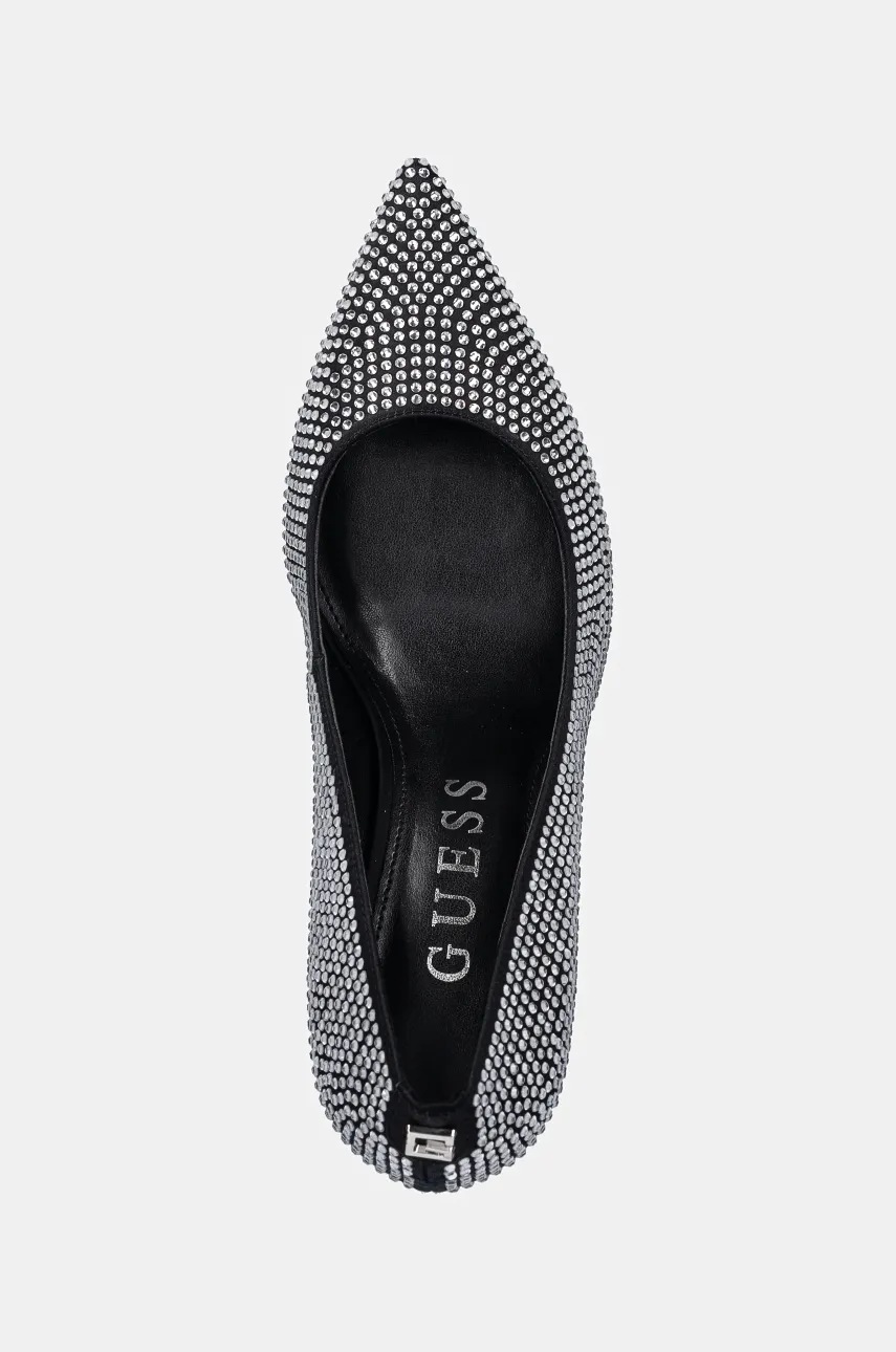 Γόβες Guess RICAR χρώμα: μαύρο, FLFRCA SAT08 φωτογραφία