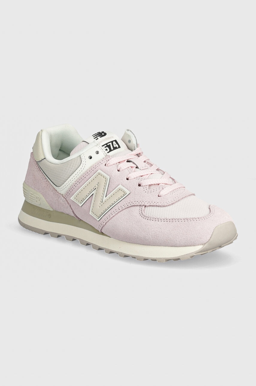 New Balance sneakers din piele intoarsă 574 culoarea roz, WL574DL2 New Balance sneakers din piele intoarsă 574 culoarea roz, WL574DL2
