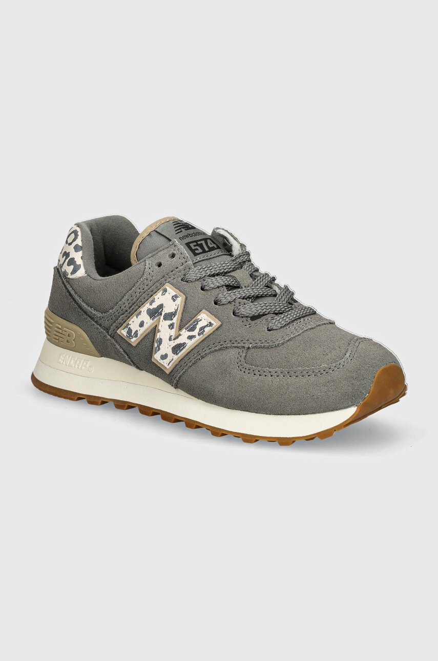 New Balance sneakers din piele intoarsă 574 culoarea gri, WL574IJ2 New Balance sneakers din piele intoarsă 574 culoarea gri, WL574IJ2