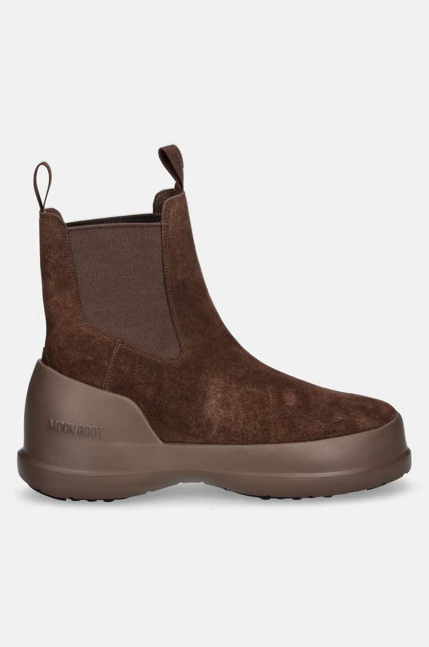 Замшевые сапоги Moon Boot MB LUNA CHELSEA SUEDE цвет коричневый 80D2480050 M004 Замшевые сапоги Moon Boot MB LUNA CHELSEA SUEDE цвет коричневый 80D2480050 M004