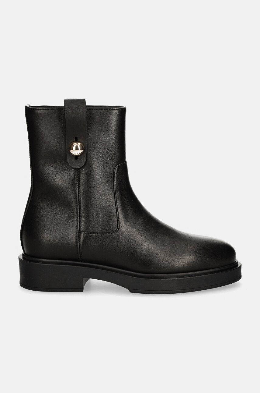 Kožne Gležnjače Furla Sfera Ankle Boot Za žene, Boja: Crna, Ravni Potplat, YI51CIT WU0000 O6000