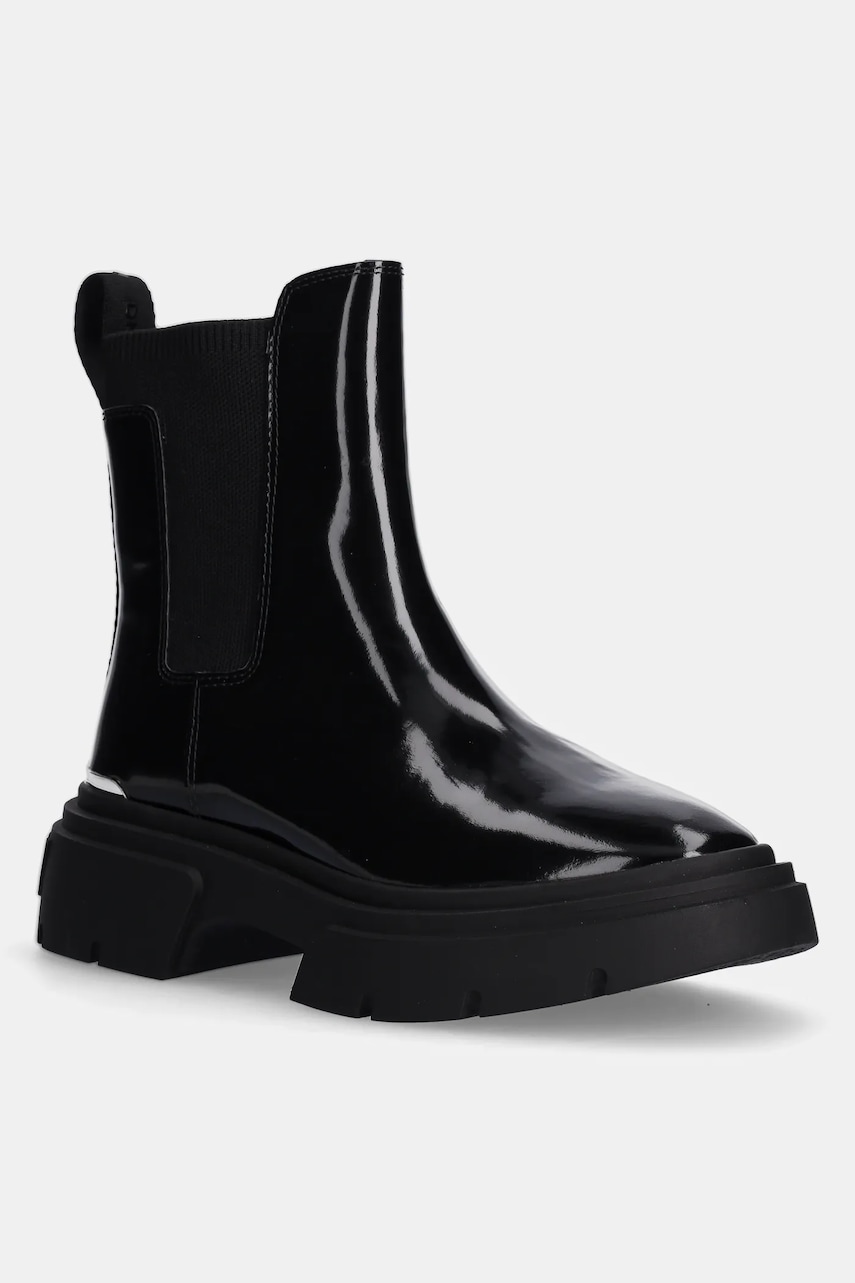 Dkny ghete chelsea de piele Fenella femei, culoarea negru, cu platforma, K4400981 Dkny ghete chelsea de piele Fenella femei, culoarea negru, cu platforma, K4400981