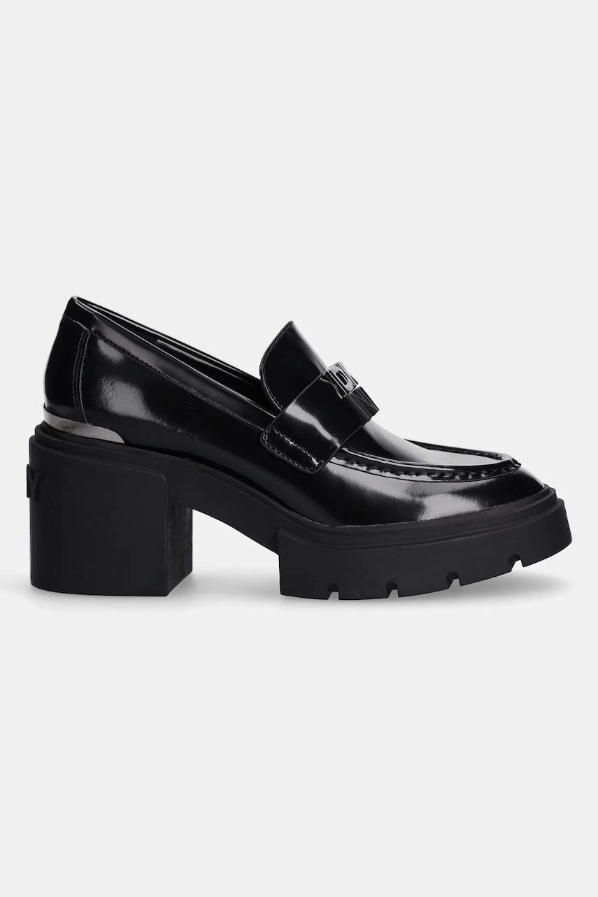 Кожаные туфли Dkny Texas цвет чёрный каблук кирпичик K4455786 Кожаные туфли Dkny Texas цвет чёрный каблук кирпичик K4455786