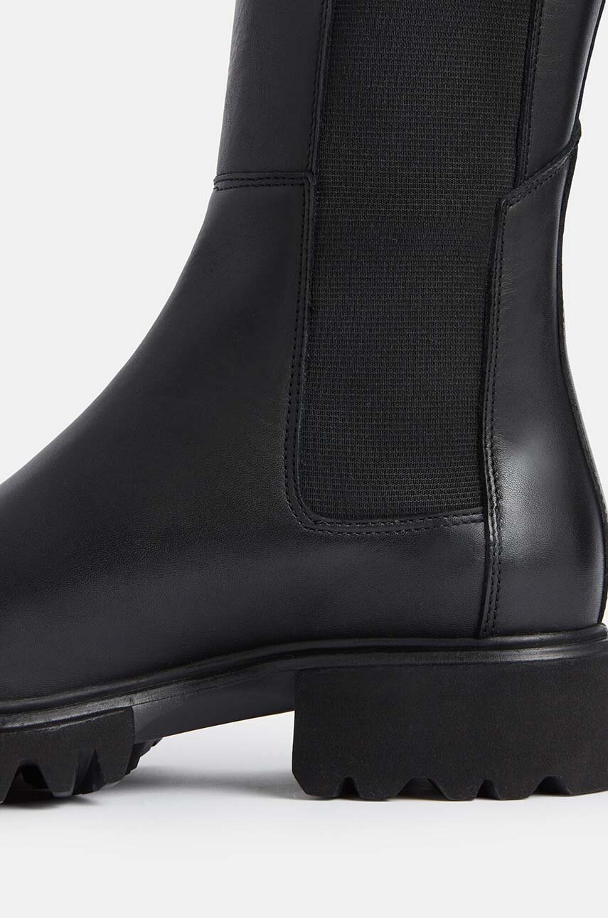 Чоботи AllSaints Maeve Boot жіночі колір чорний на плоскому ходу W098FB 