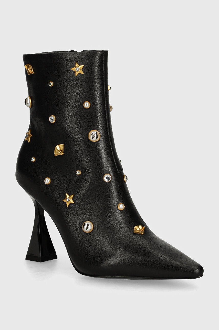 

Кожени боти Karl Lagerfeld DEBUT II в черно с тънък ток KL32059G, Черен