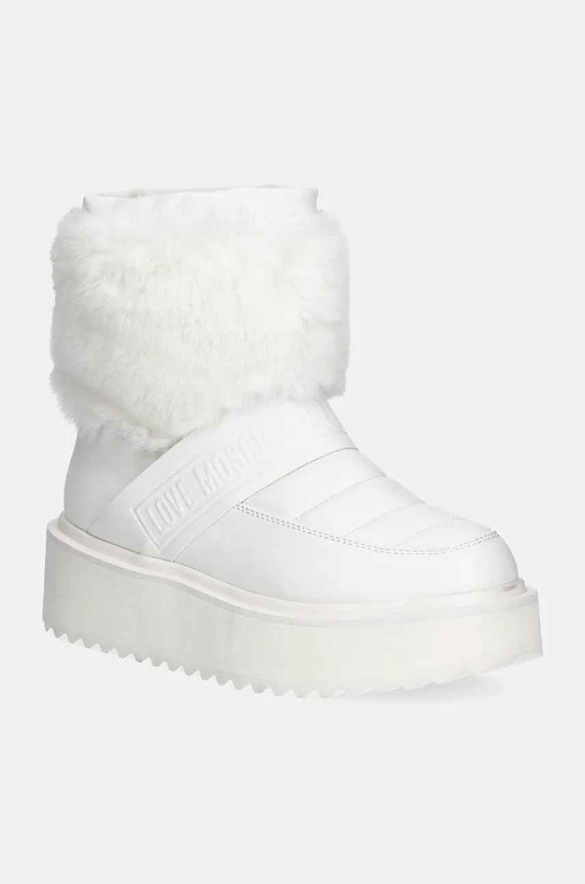 Love Moschino cizme de iarna culoarea alb, JA24296I0LIEC10A