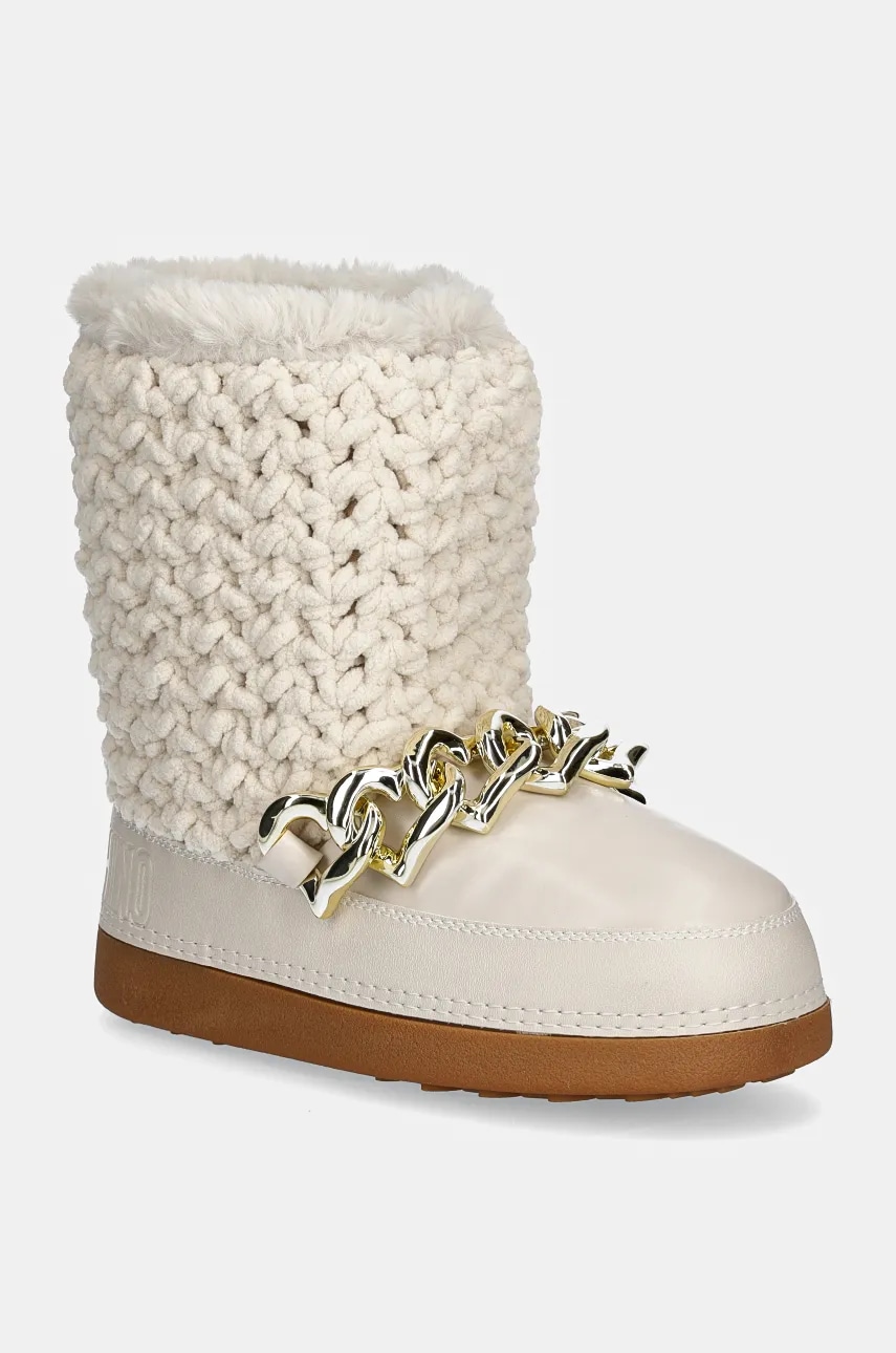 Love Moschino cizme de iarnă culoarea bej, JA24322G0LISI120 Love Moschino cizme de iarnă culoarea bej, JA24322G0LISI120
