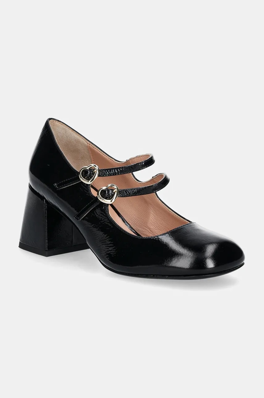 Love Moschino pantofi de piele culoarea negru, cu toc drept, JA10567G0LII0000 Love Moschino pantofi de piele culoarea negru, cu toc drept, JA10567G0LII0000