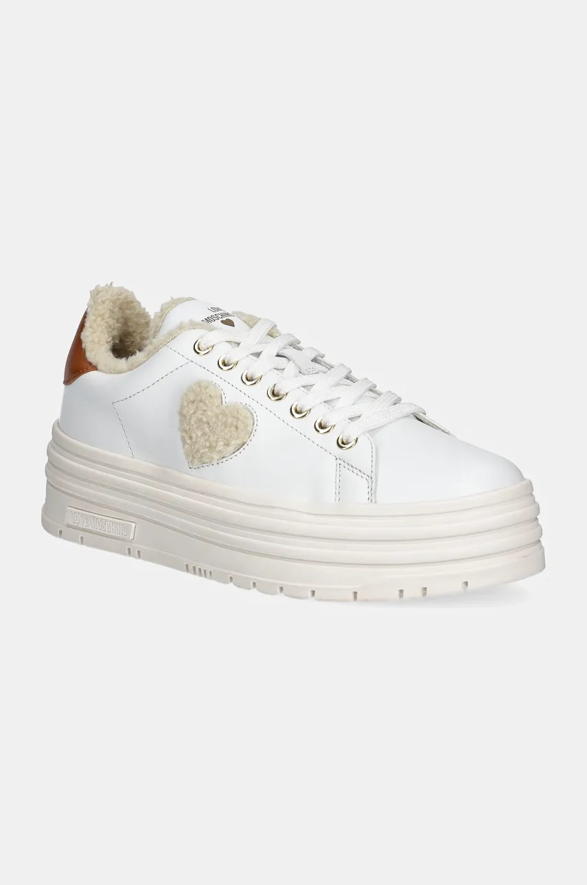 Love Moschino sneakers culoarea alb, JA15366G0LIAR10A Love Moschino sneakers culoarea alb, JA15366G0LIAR10A