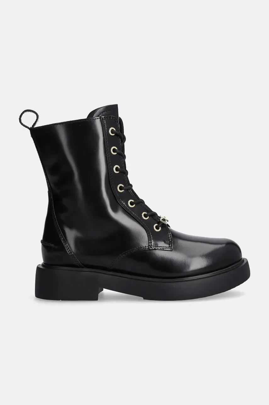 Кожаные полусапожки Love Moschino женские цвет чёрный на плоском ходу JA24194G0LJD0000 Кожаные полусапожки Love Moschino женские цвет чёрный на плоском ходу JA24194G0LJD0000