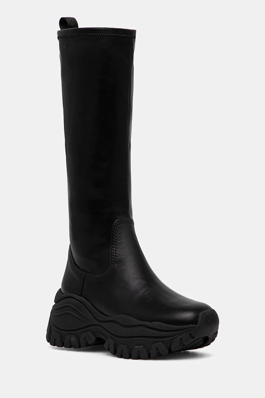 Buffalo cizme Lola Stretch Boot Hi femei, culoarea negru, cu platforma, 1220055-BLK Buffalo cizme Lola Stretch Boot Hi femei, culoarea negru, cu platforma, 1220055-BLK