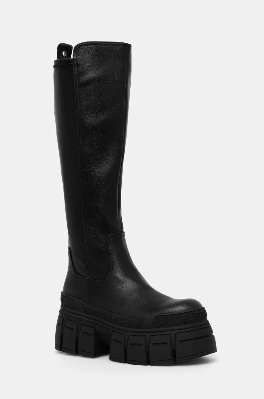 Buffalo cizme Gospher Stretch Boot femei, culoarea negru, cu platforma, 1622354-BLK