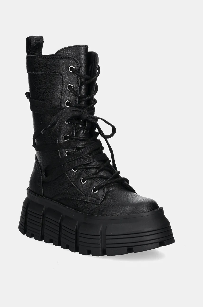 

Кубинки Buffalo Ava Lace Up Hi2 в черно с платформа 1622508-BLK, Черен
