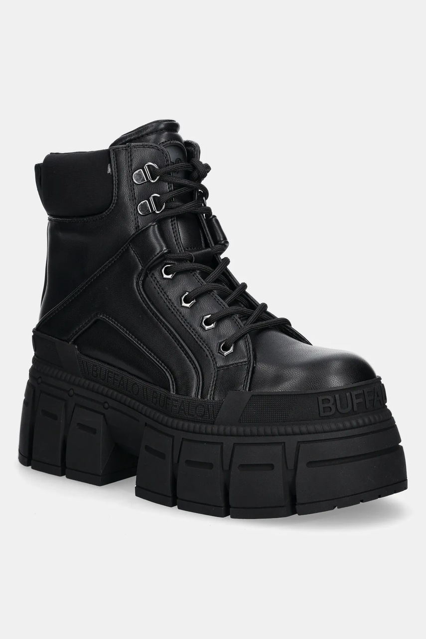 

Кубинки Buffalo Gospher Hike Hi в черно с платформа 1622524-BLK, Черен