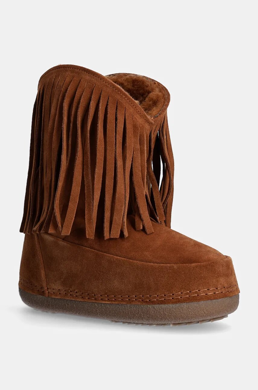 Inuikii cizme de zapada din piele intoarsa Cowboy Fringes culoarea maro, 75101-065