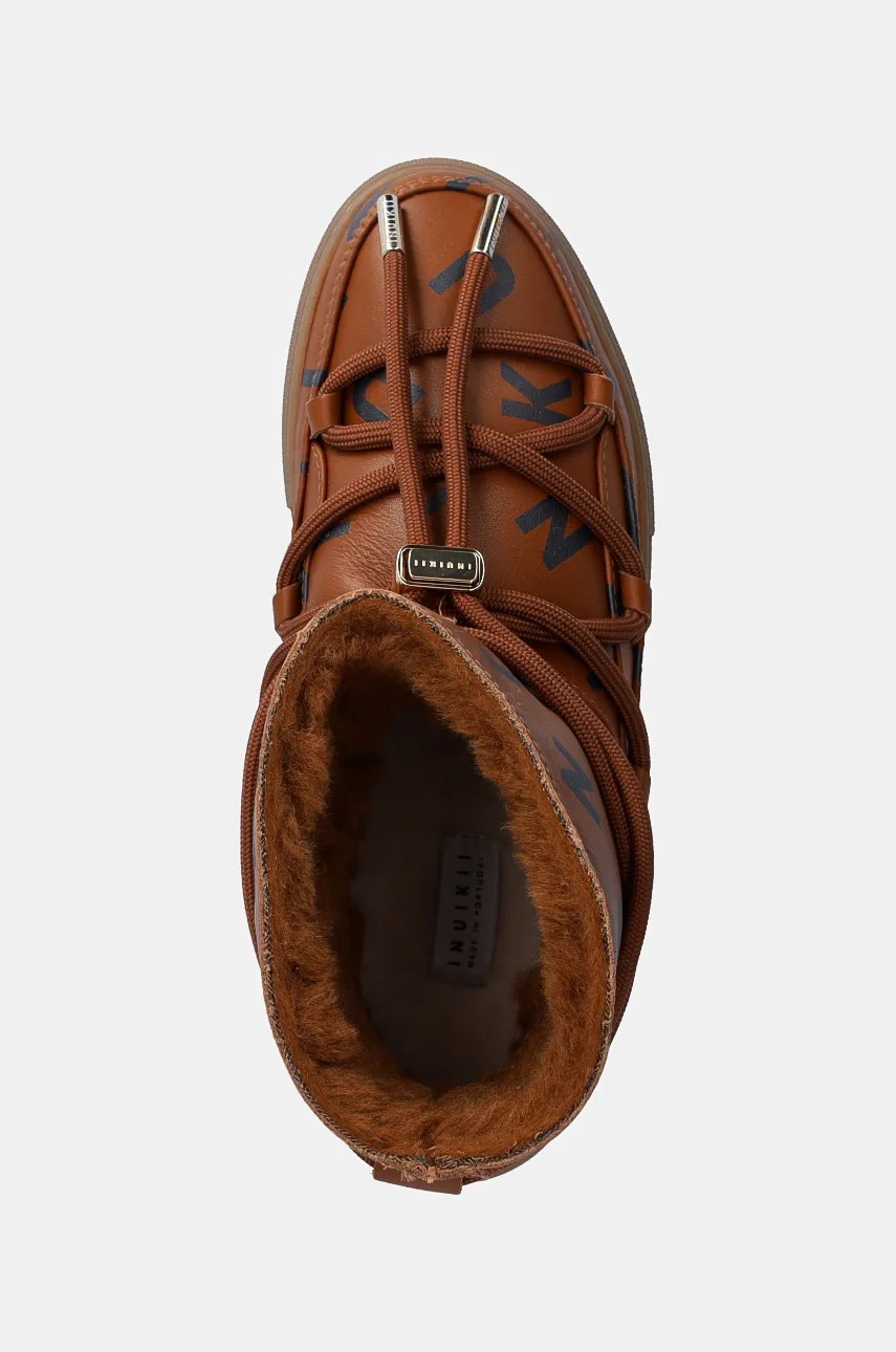 Шкіряні чоботи Inuikii Full Leather Print колір коричневий 75202-088 