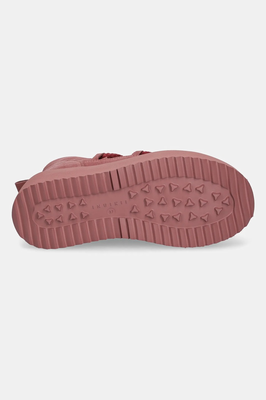 Замшеві чоботи Inuikii Classic Low Platform колір рожевий 75204-004 