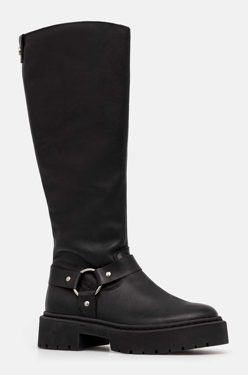 Steve Madden cizme Glimmer femei, culoarea negru, cu toc plat, izolare usoara, SM11003331