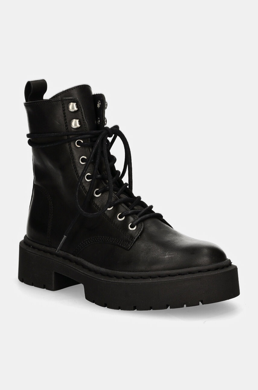 

Кожени кубинки Steve Madden Gusto в черно с равна подметка SM11003330, Черен