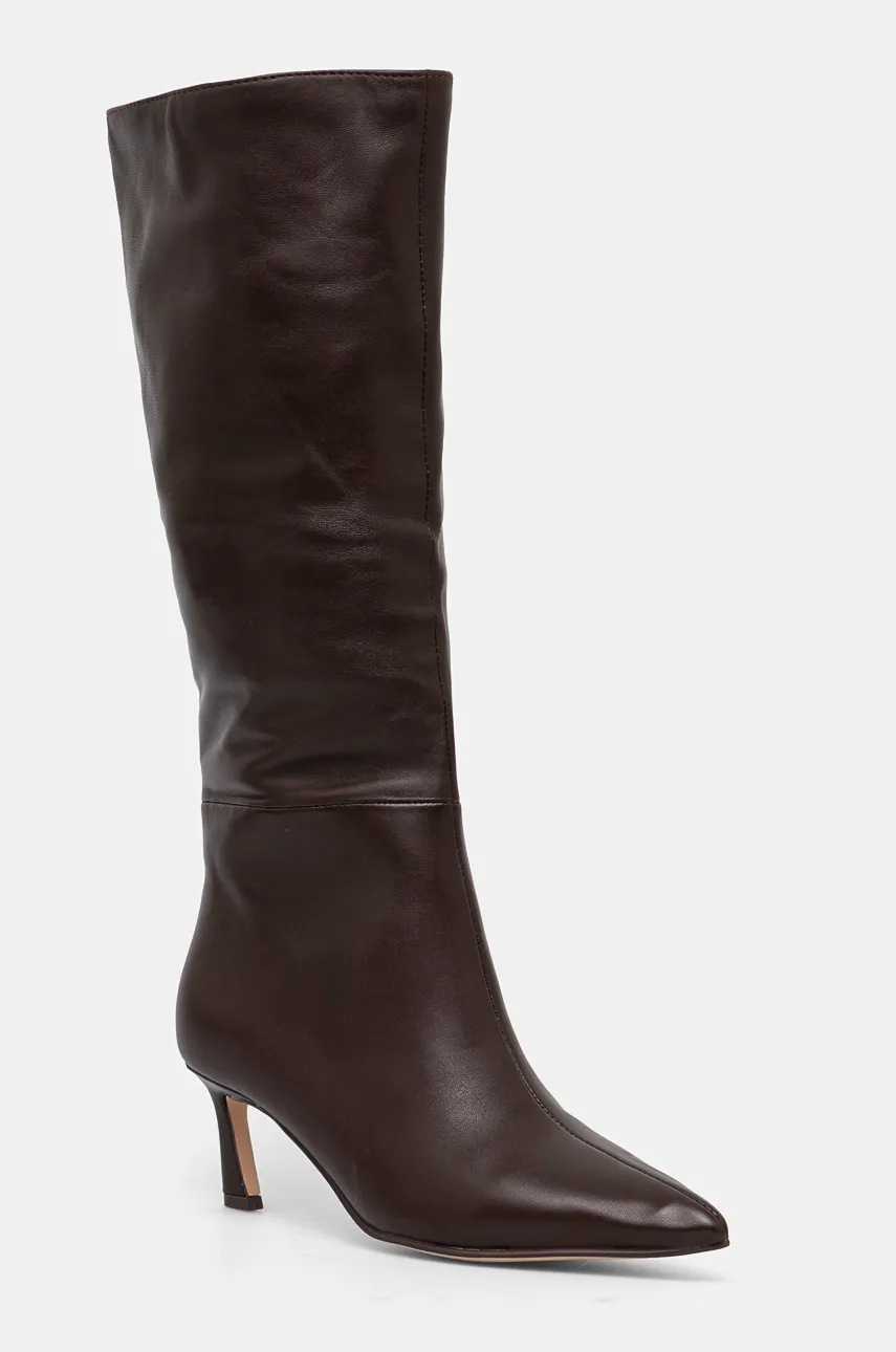 

Кожени ботуши Steve Madden Lavan в кафяво с тънък ток SM11003290, Кафяв
