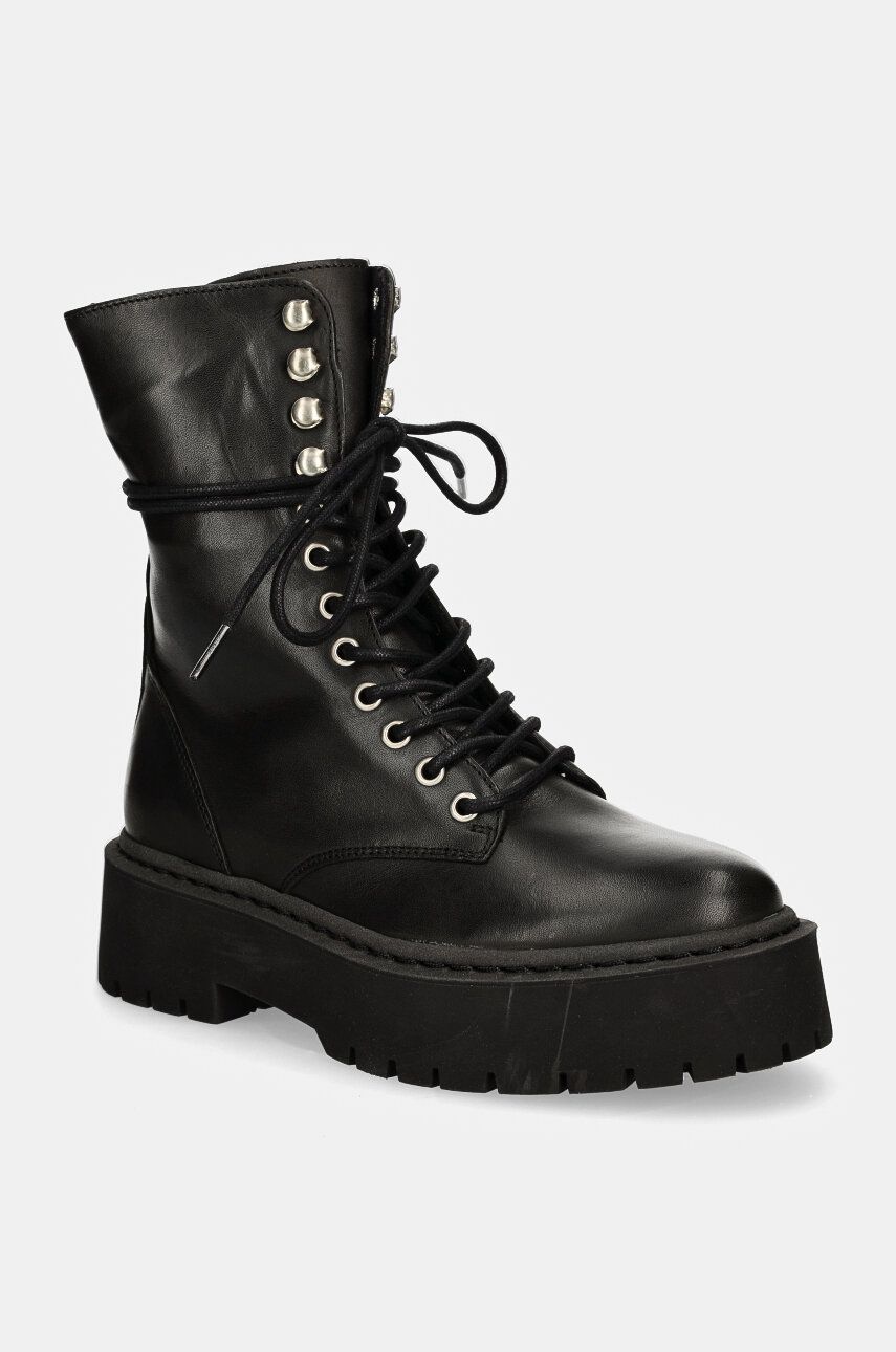 Steve Madden bocanci de piele Skywen femei, culoarea negru, cu platforma, SM11003283