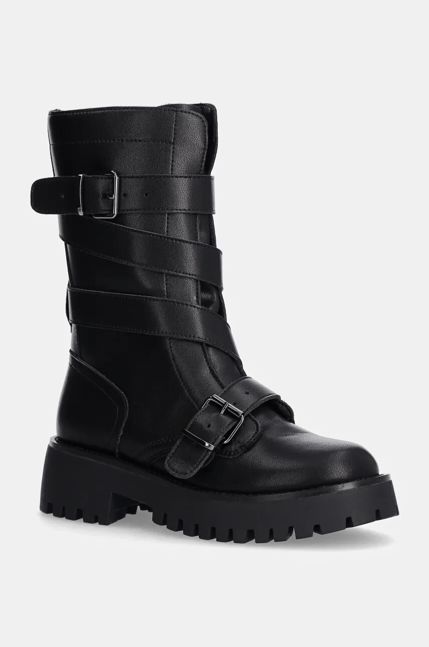 Steve Madden cizme de piele Devlin femei, culoarea negru, cu platforma, SM11003349