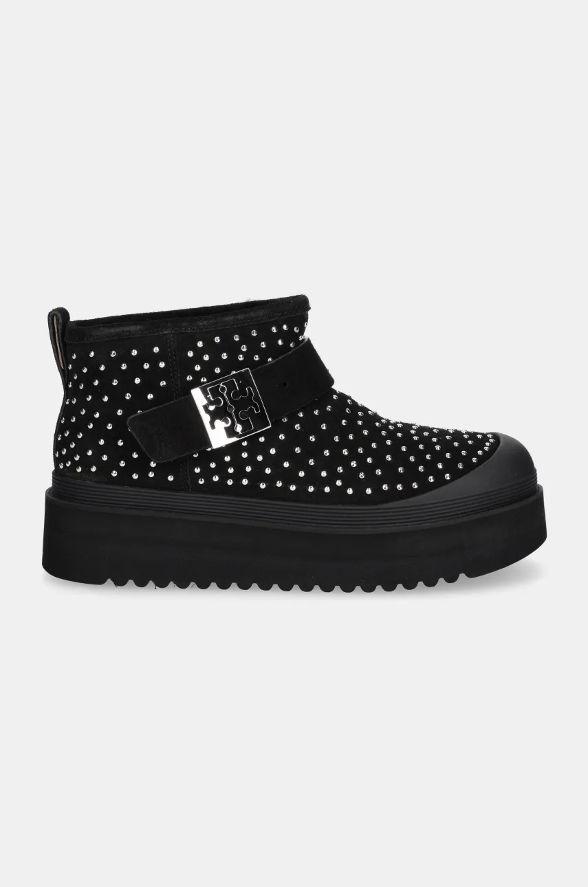 Замшевые сапоги Tory Burch Mellow Shearling Stud Platform Boot цвет чёрный 165420-006 Замшевые сапоги Tory Burch Mellow Shearling Stud Platform Boot цвет чёрный 165420-006