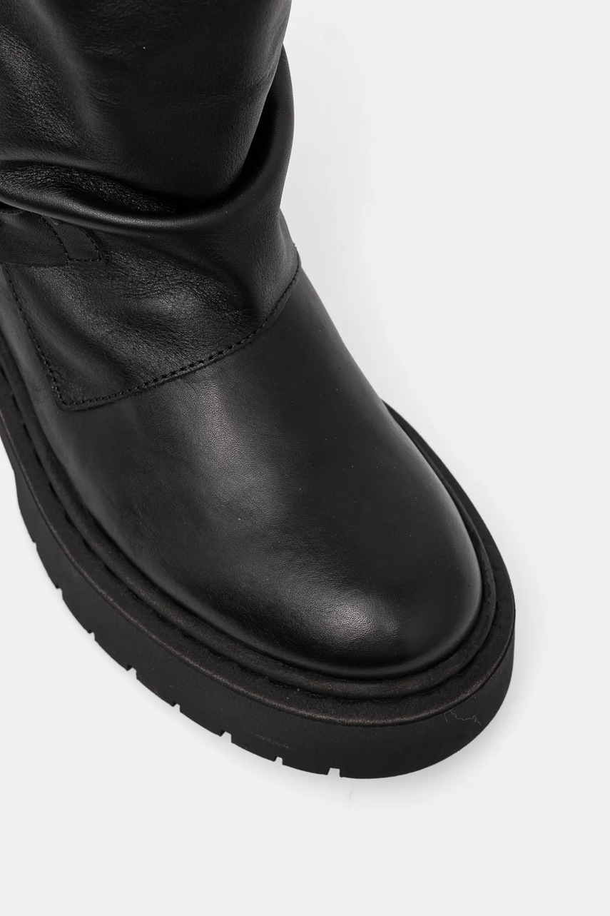 Шкіряні чоботи Steve Madden Godiva жіночі колір чорний на платформі SM11003413 