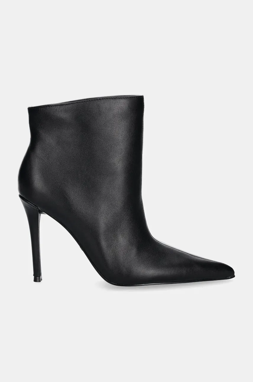 Кожаные полусапожки Steve Madden Sentinel женские цвет чёрный на шпильке SM11003451 Кожаные полусапожки Steve Madden Sentinel женские цвет чёрный на шпильке SM11003451