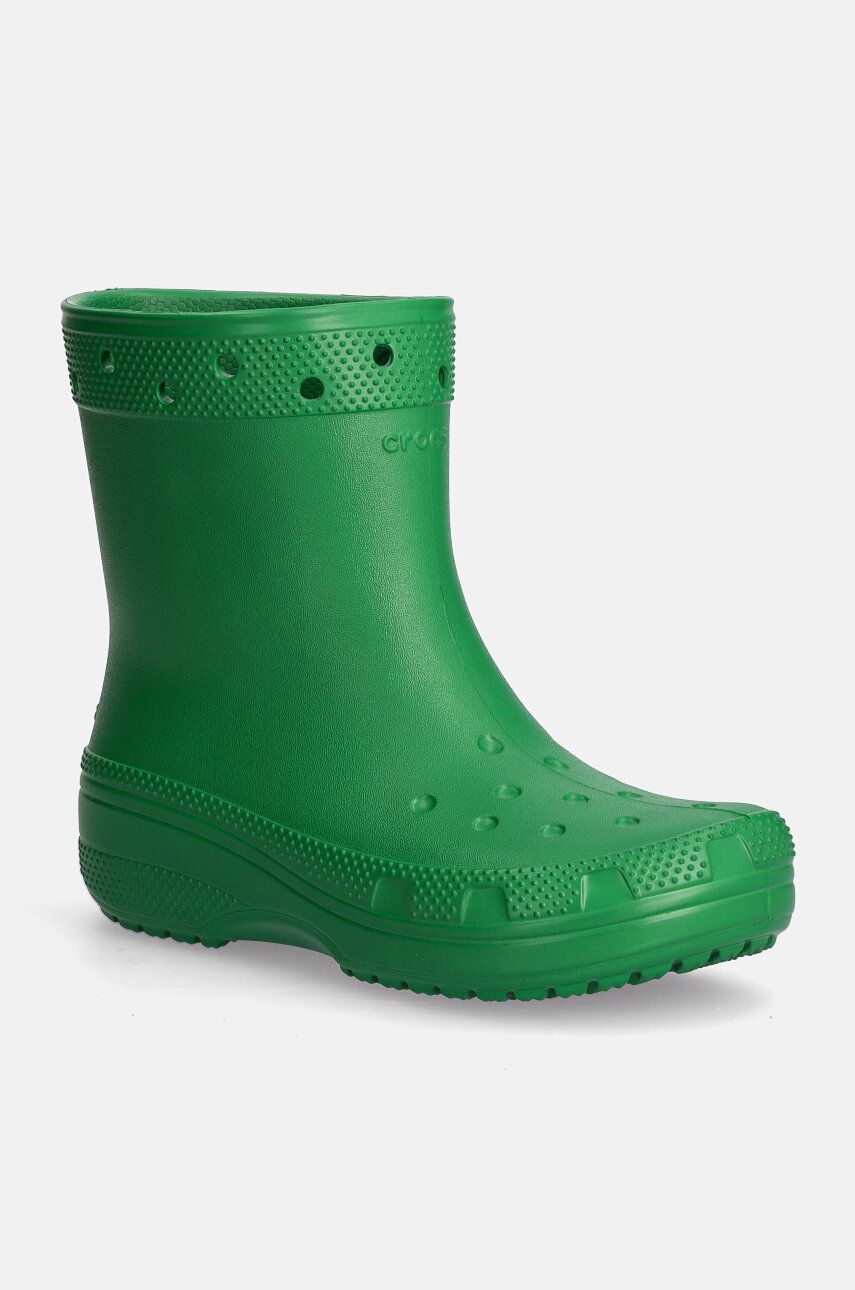 Crocs cizme Classic Rain Boot femei, culoarea verde, 208363