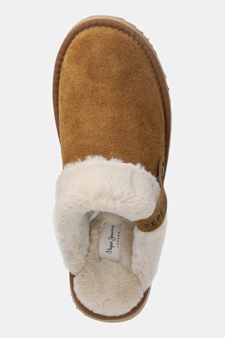 Замшеві тапочки Pepe Jeans PLS10421 колір коричневий DISSY NORTH W 