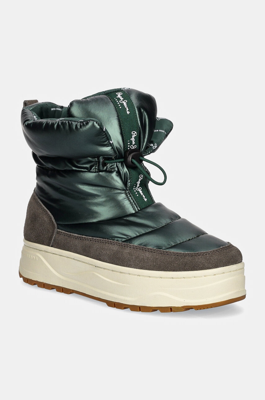 Pepe Jeans cizme de iarna PLS50554 culoarea verde, KORE METALLIC W Pepe Jeans cizme de iarna PLS50554 culoarea verde, KORE METALLIC W