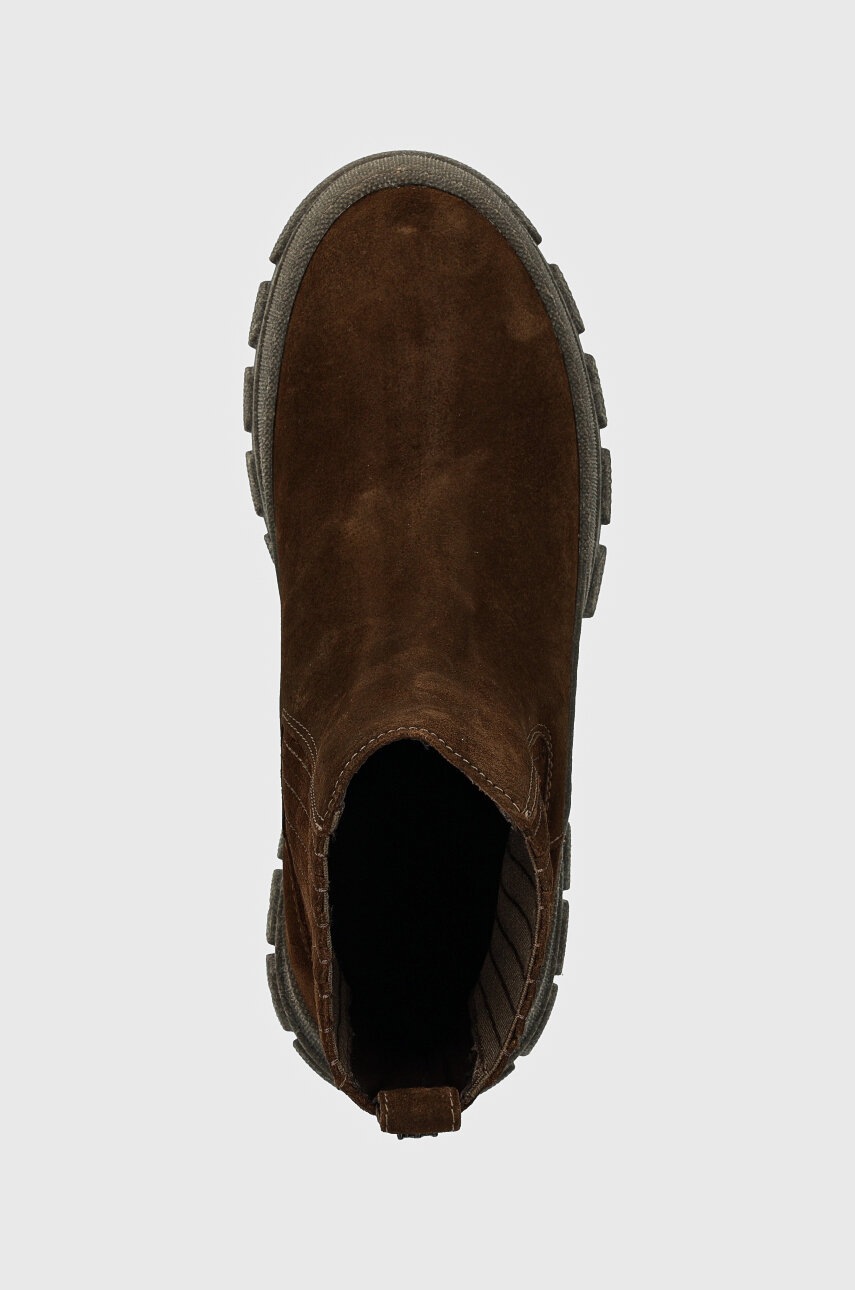 Σουέτ μπότες τσέλσι Weekend Max Mara GENEPI γυναικεία, χρώμα: καφέ, 2425796055600 φωτογραφία