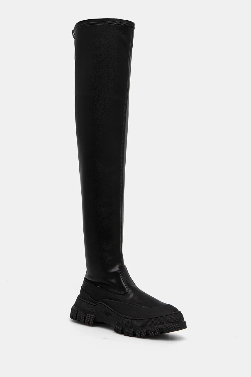 Weekend Max Mara cizme BALLATA femei, culoarea negru, cu toc plat, 2425796075600