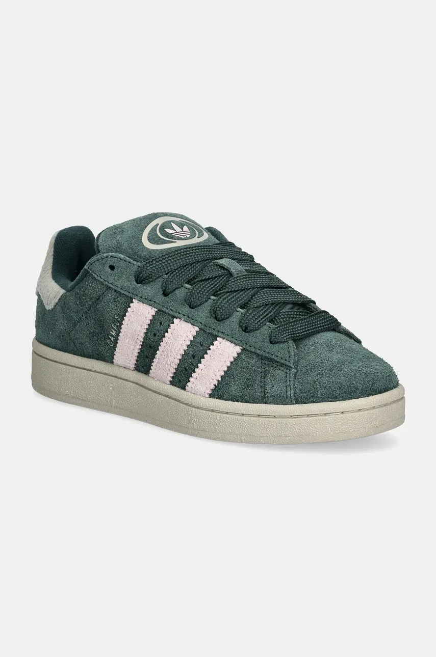 Semišové tenisky adidas Originals Campus 00s W zelená barva, IG2121