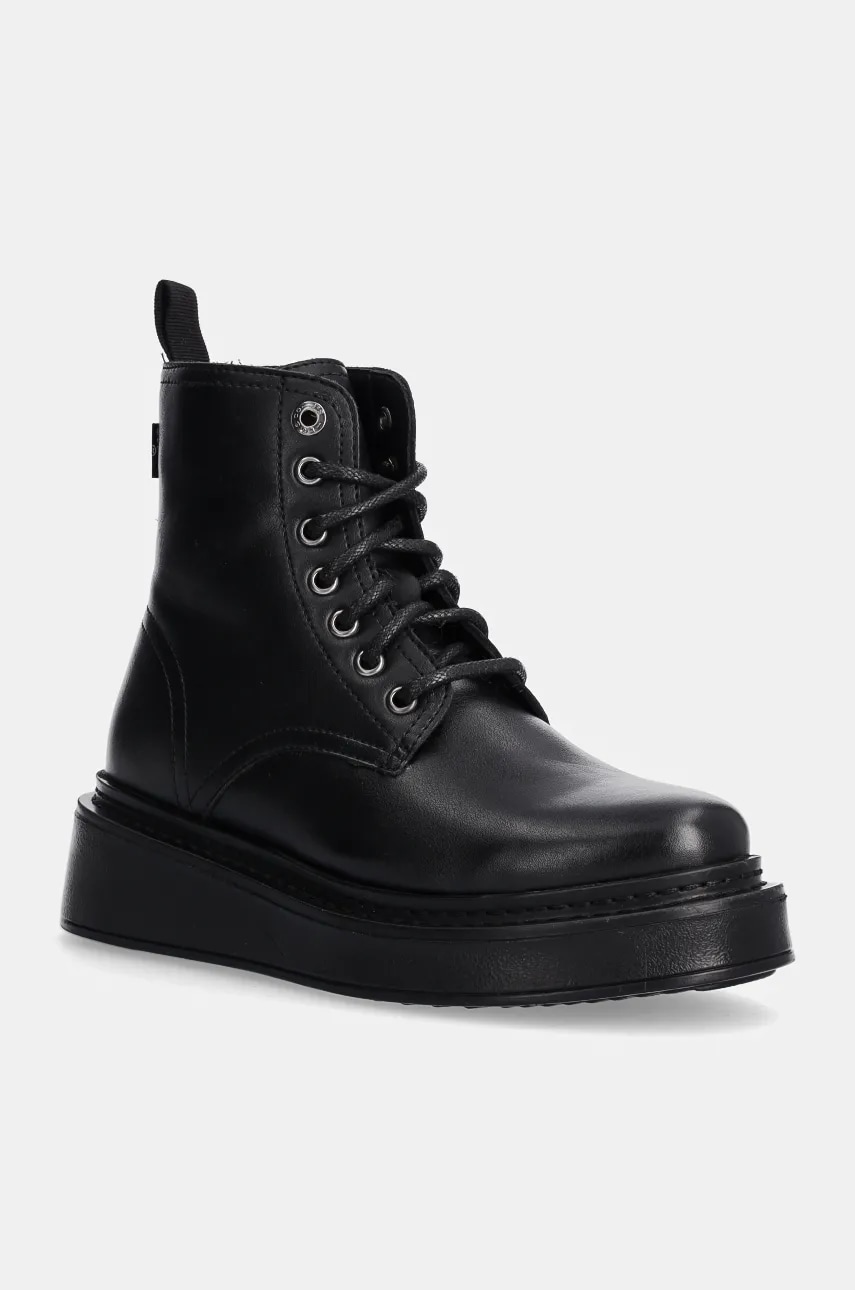 Levi's bocanci HARLOW femei, culoarea negru, cu platforma, 000DU-0003 Levi's bocanci HARLOW femei, culoarea negru, cu platforma, 000DU-0003