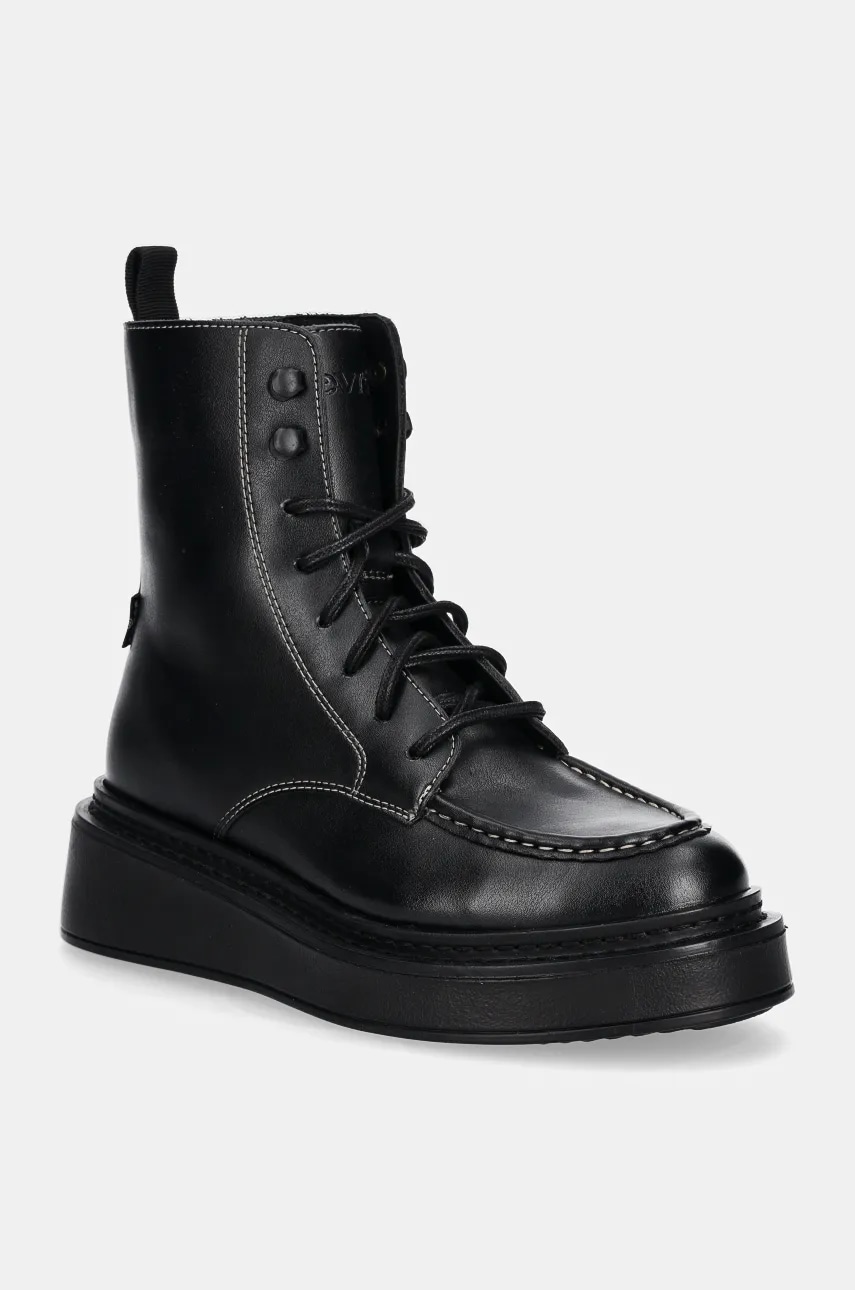 Levi's bocanci LUNA femei, culoarea negru, cu platforma, izolare usoara, 000DT-0000 Levi's bocanci LUNA femei, culoarea negru, cu platforma, izolare usoara, 000DT-0000