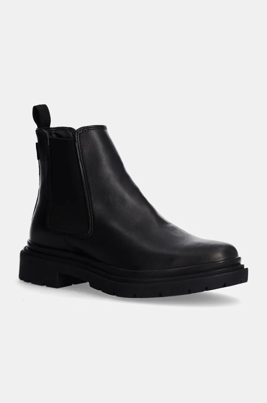 Levi's cizme TROOPER CHELSEA femei, culoarea negru, cu toc plat, D7039-0006 Levi's cizme TROOPER CHELSEA femei, culoarea negru, cu toc plat, D7039-0006