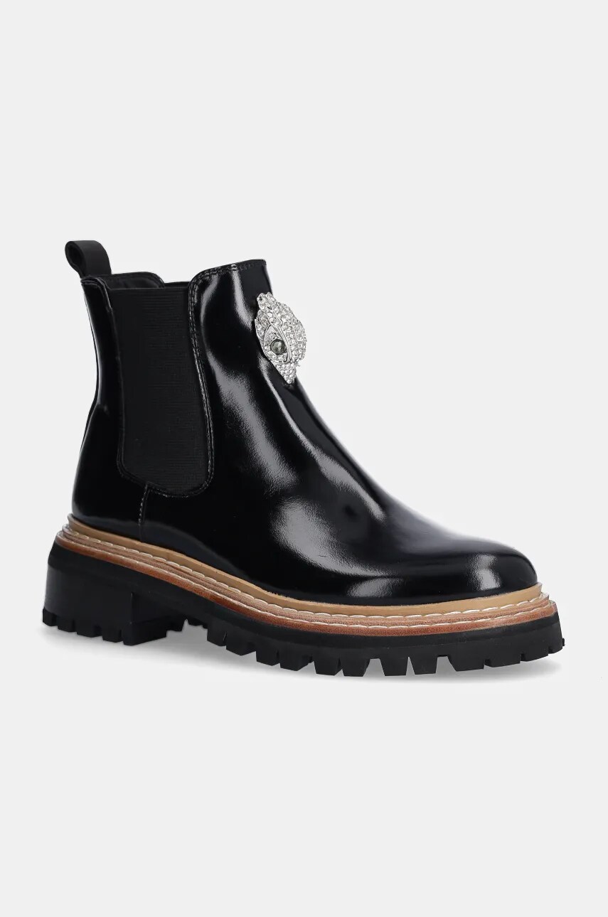 Kurt Geiger London ghete chelsea de piele Belgravia Chelsea Boot femei, culoarea negru, cu platforma, 3491900309