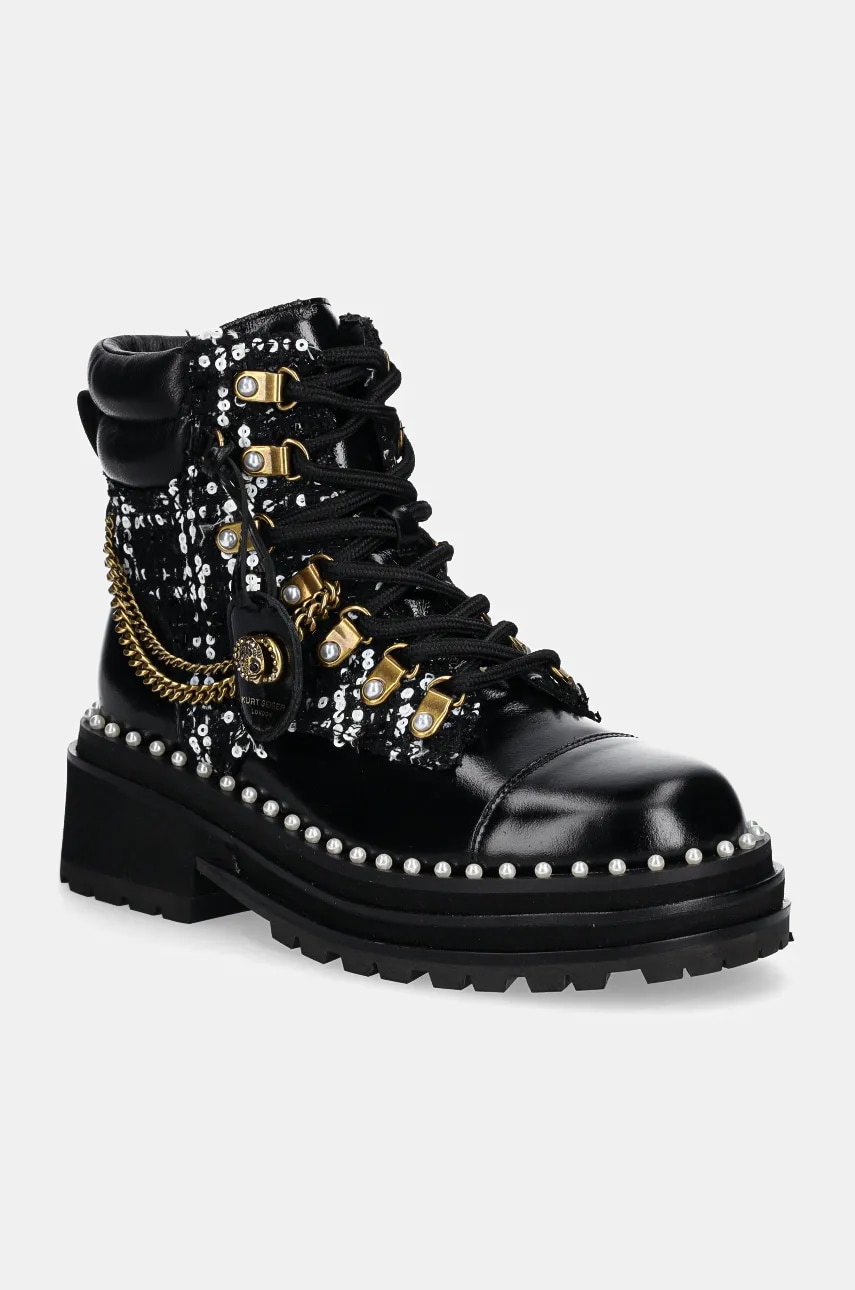 Kurt Geiger London bocanci de piele Chelsea Combat Boot femei, culoarea negru, cu platforma, 3423801619
