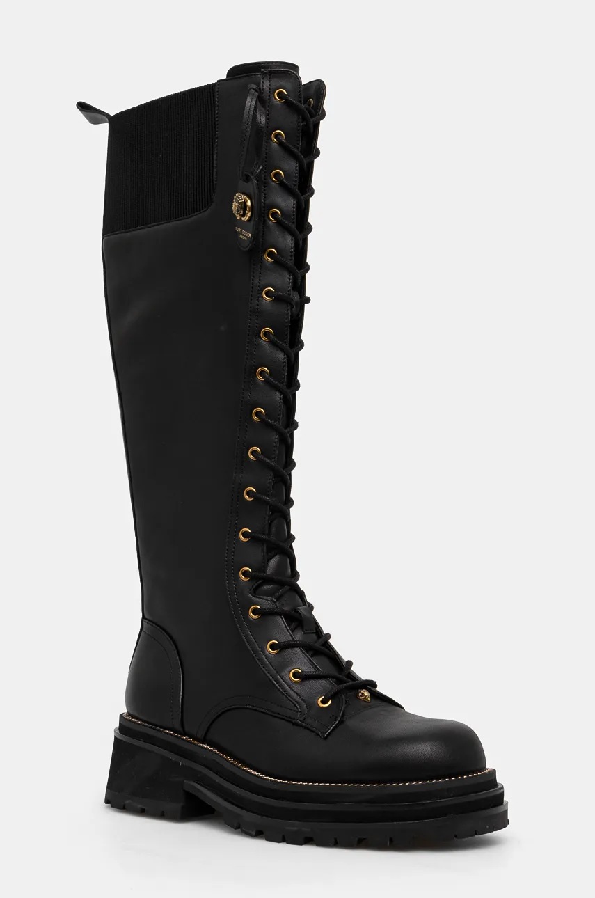 

Кожени ботуши Kurt Geiger London Chelsea Combat Knee Boot в черно с платформа 3516600109, Черен