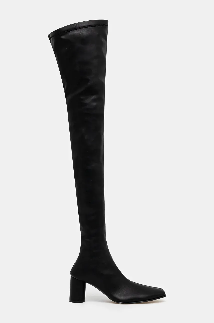Сапоги MM6 Maison Margiela женские цвет чёрный каблук кирпичик S66WW0089.P7973 Сапоги MM6 Maison Margiela женские цвет чёрный каблук кирпичик S66WW0089.P7973