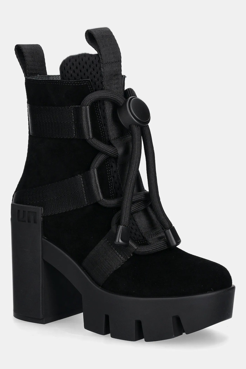 United Nude botine Grip Nomad Mid II femei, culoarea negru, cu toc drept, 107640157 United Nude botine Grip Nomad Mid II femei, culoarea negru, cu toc drept, 107640157