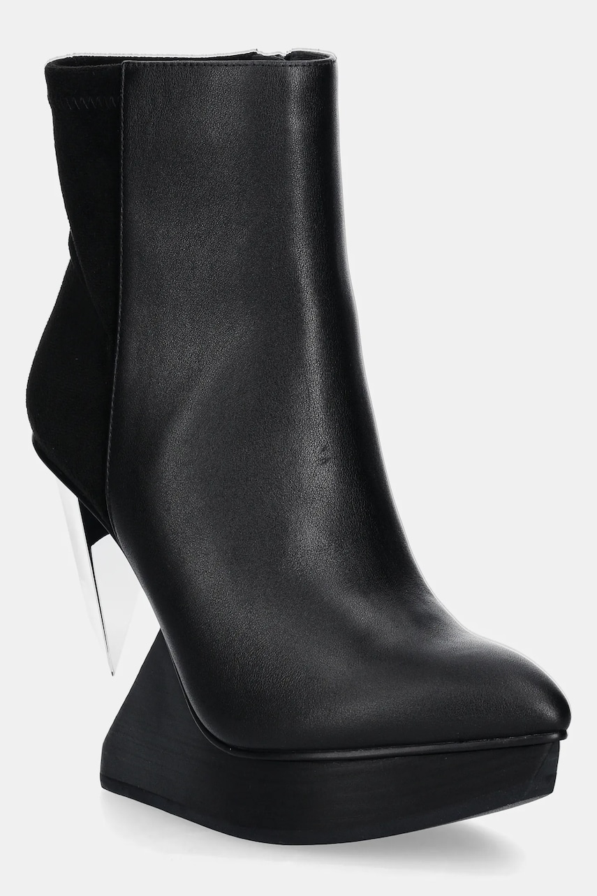 United Nude cizme de piele Edge Bootie femei, culoarea negru, toc pana, 1085622916
