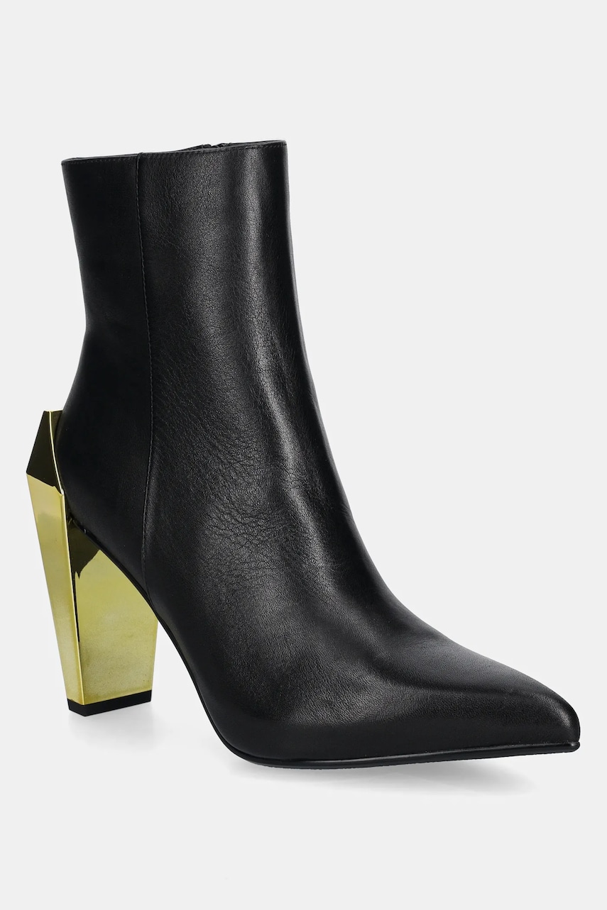United Nude cizme de piele Gem Bootie Hi femei, culoarea negru, cu toc drept, 1087756216